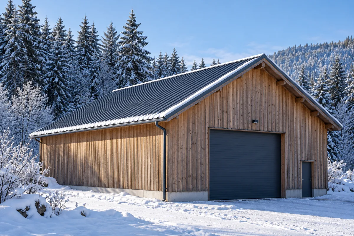 Toiture en panneaux sandwich : pente, pose et neige